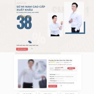 Mẫu website landing page bán áo sơ mi
