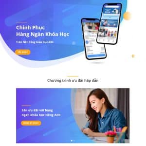 Mẫu website landing page app giáo dục