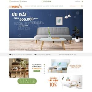 Mẫu website bán nội thất Beyours