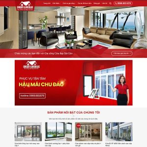 Mẫu website bán cửa kính