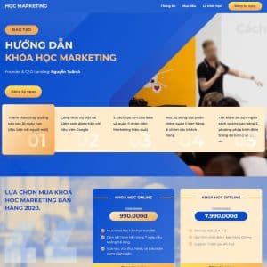 Mẫu website landing page khóa học marketing