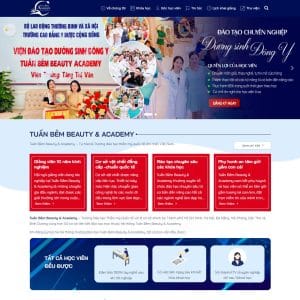 Mẫu website khóa học thẩm mỹ