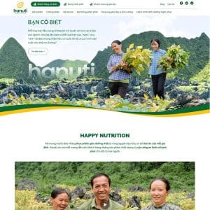 Mẫu website nguyên liệu sạch - organic giống hanuti