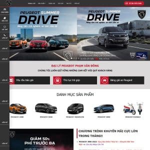 Mẫu website bán xe Peugeot