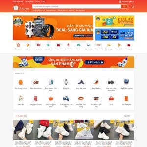 Mẫu website thương mại điện tử đẹp - giống Shopee