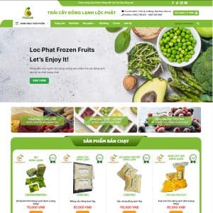 Mẫu website bán trái cây đông lạnh, thực phẩm sạch