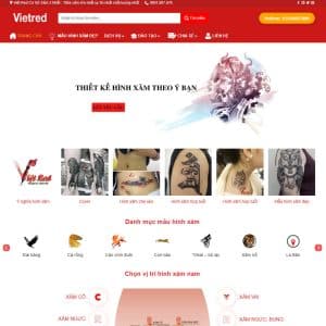 Mẫu website dịch vụ xăm hình