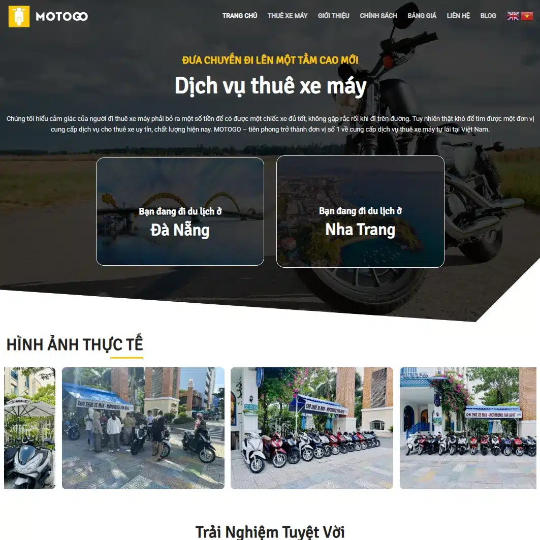 Mẫu website cho thuê xe máy 02