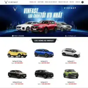Mẫu website bán xe vinfast